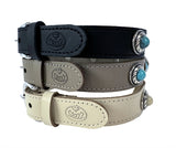Sazzz Halsband hond adventure stone leer zwart - afbeelding 3