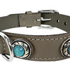 Sazzz Halsband hond adventure stone leer taupe