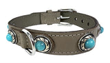 Sazzz Halsband hond adventure stone leer taupe - afbeelding 1