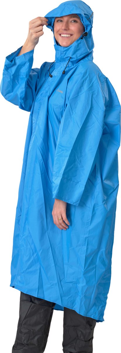 Poncho de senderismo para exteriores Lowland - 100 % impermeable (10 000 mm) - transpirable (8000 g m²) ¡sin pfas!