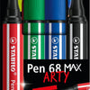 Penna Stabolo 68 MAX ARTY Felf -Tip Penna con Spessa picco di scalpello 4 colori