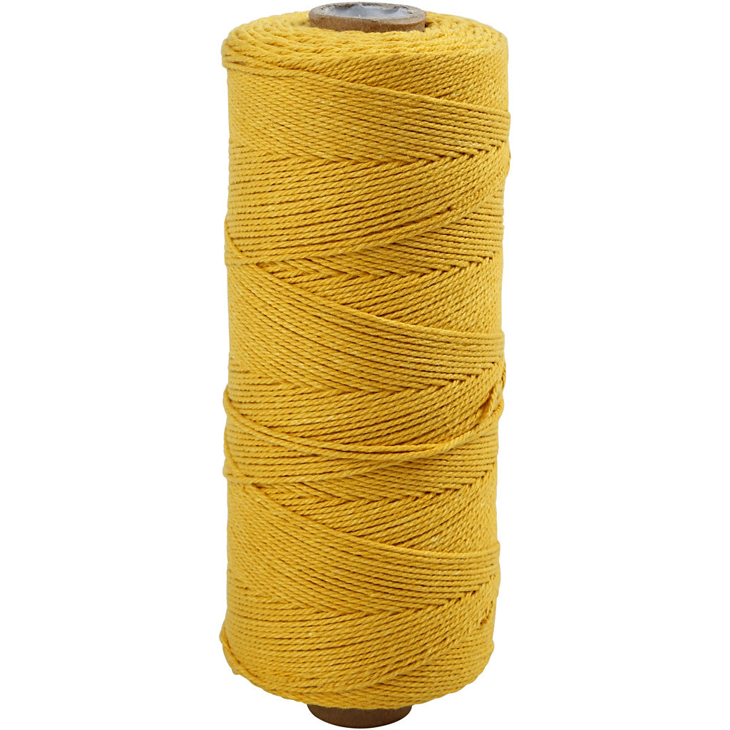 CASTIV CAMITIV CORSE MACRAMé, L: 315 m, spessore 1 mm, qualità sottile 12 12, giallo, 220 g 1 palla