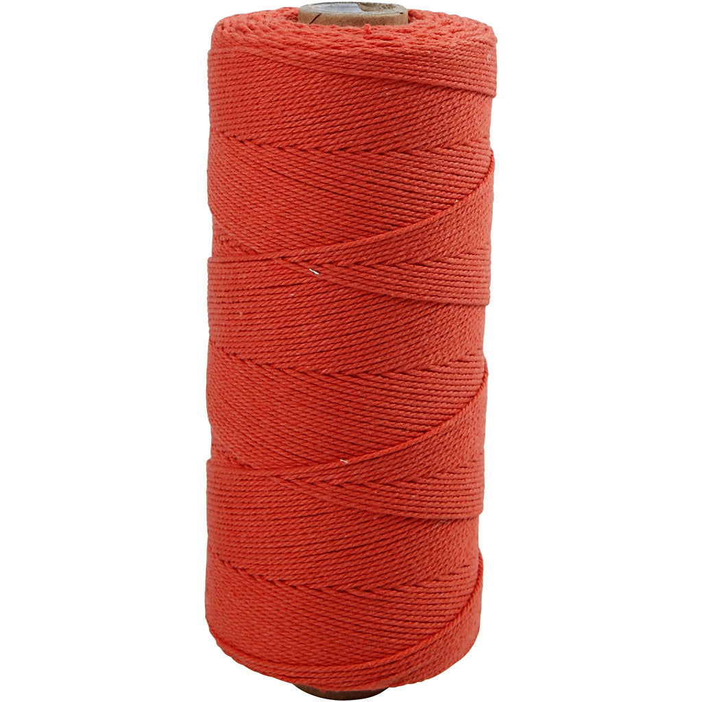 Cordone per macramè Creativ company, l: 315 m, spess. 1 mm, qualità sottile 12 12, arancione, 220 gr 1 gomitolo
