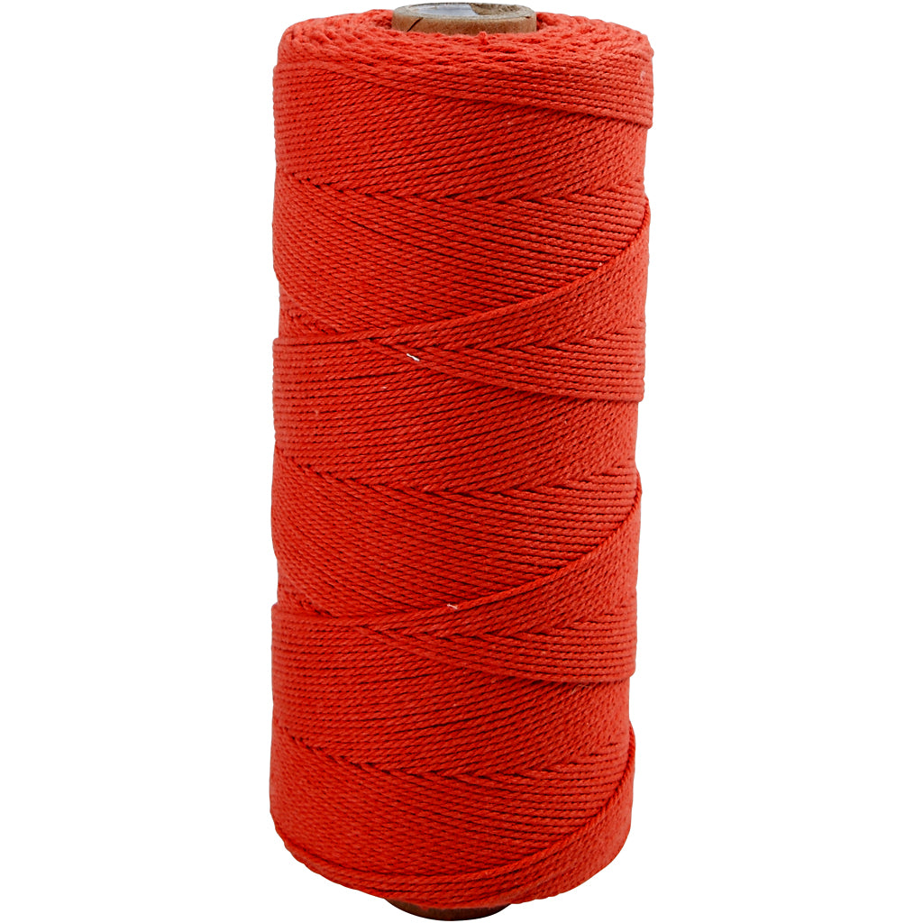 Cordone per macramè Creativ company, l: 315 m, spess. 1 mm, qualità sottile 12 12, rosso, 220 gr 1 gomitolo
