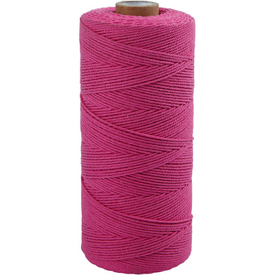 Creativ Company Macramé Cord, L: 315 m, espesor 1 mm, calidad delgada 12 12, rosa, 220 g 1 bola