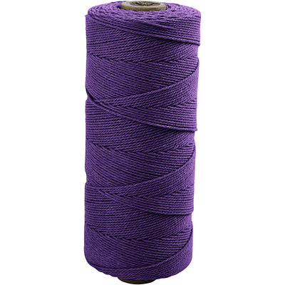 Creativ Company Macramé Cord, L: 315 m, espesor 1 mm, calidad delgada 12 12, violeta, 220 g 1 Bol