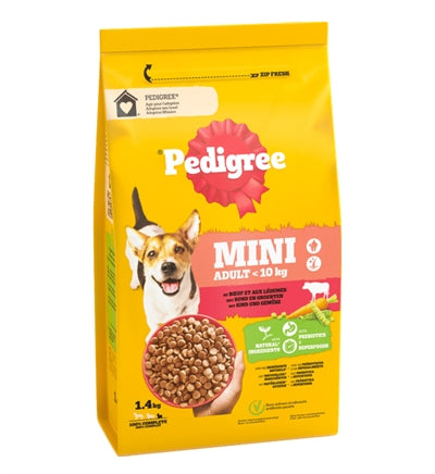 Pedigree adulto mini con carne de res y verduras