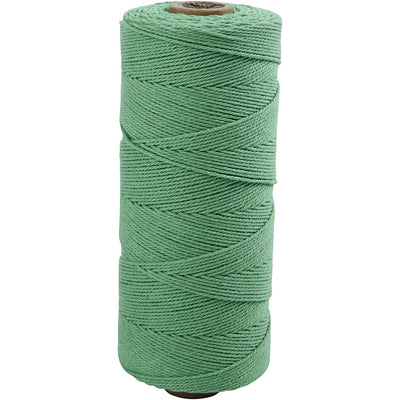 CASITIV COMPANY Macramé Cord, L: 315 m, spessore 1 mm, qualità sottile 12 12, verde chiaro, 220 g 1 palla