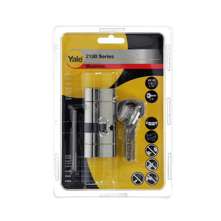 Yale 1060527 - cilindro profilato 2100 mv 70mm (30 40) | 2 pezzi