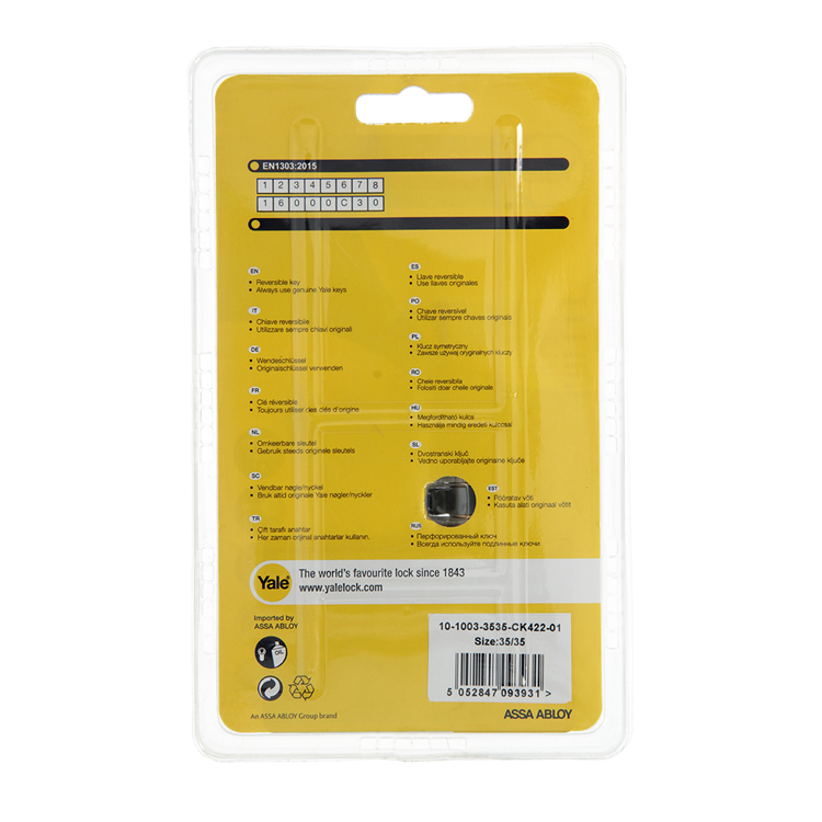 Yale 1060545 - cilindro a pomello 1000 mv 70mm (35 35) | 2 pezzi