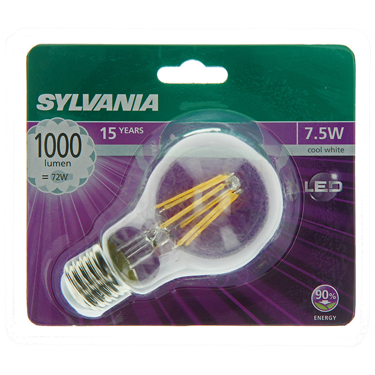 Sylvania 1056546 - syl pear kw e27 transparente 1000lm 7.5w=72w | 6 piezas