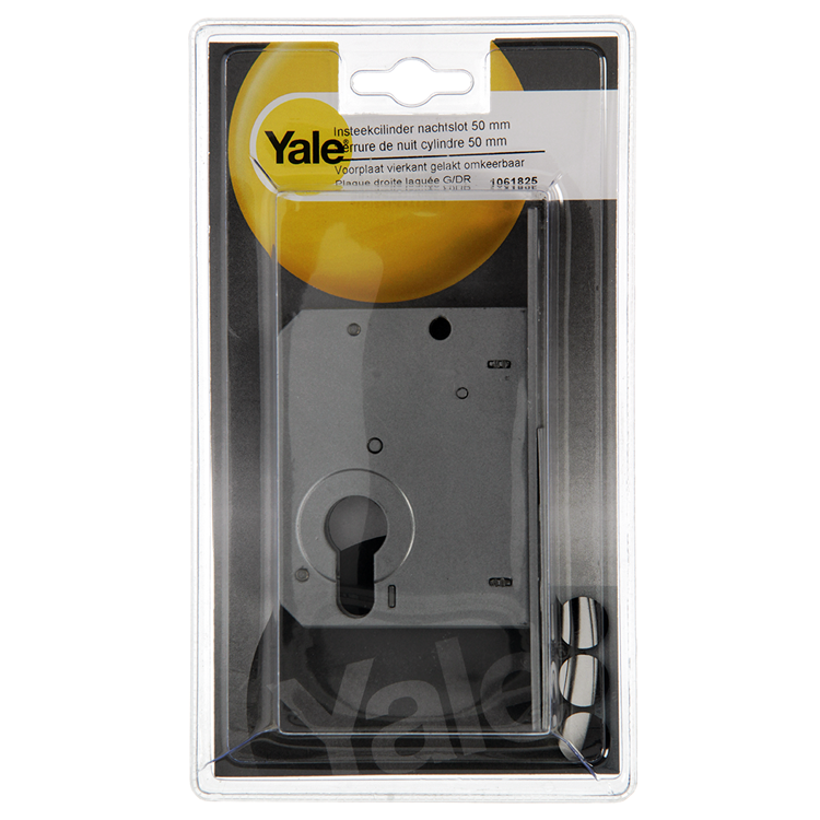 Yale 1061825 - cilindro de inserción cerradura nocturna 50mm placa frontal cuadrada lacada omkb | 1 pieza