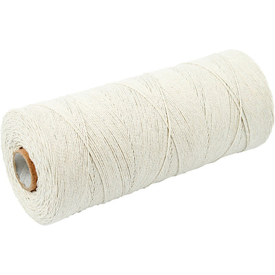 Creative Company Cotton Filo, L: 700 m, qualità extra sottile 12 6, ca. 1 mm, leggero naturale, 250 g 1 palla