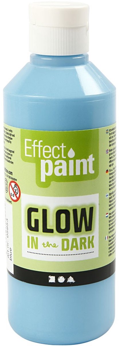 Pintura oscura en la oscuridad - azul claro, 250 ml