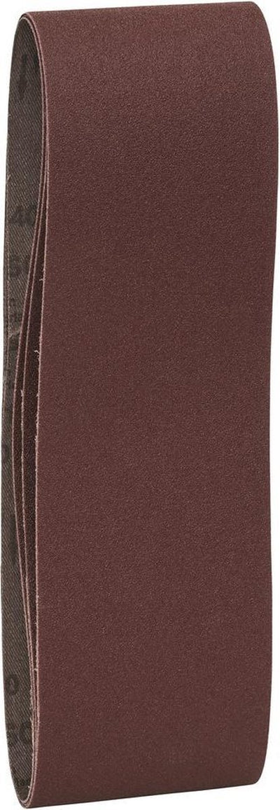 Bosch - 3-piece sanding belt set for belt sanders, red quality 100, unperforated, tensioned