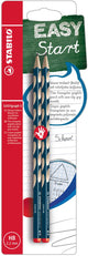 Stabilo easygraph s - matita ergonomica in grafite - destrimani - durezza hb - petrolio - 2 pezzi