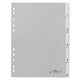 Durable pestañas en blanco a4 gris 5 pestañas pp (polipropileno) rectangular 11 agujeros 6