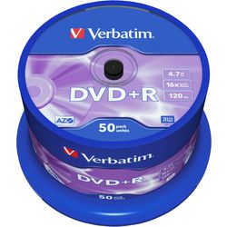 Perno DVD+R da 4,7 GB totale 16x 50 pezzi