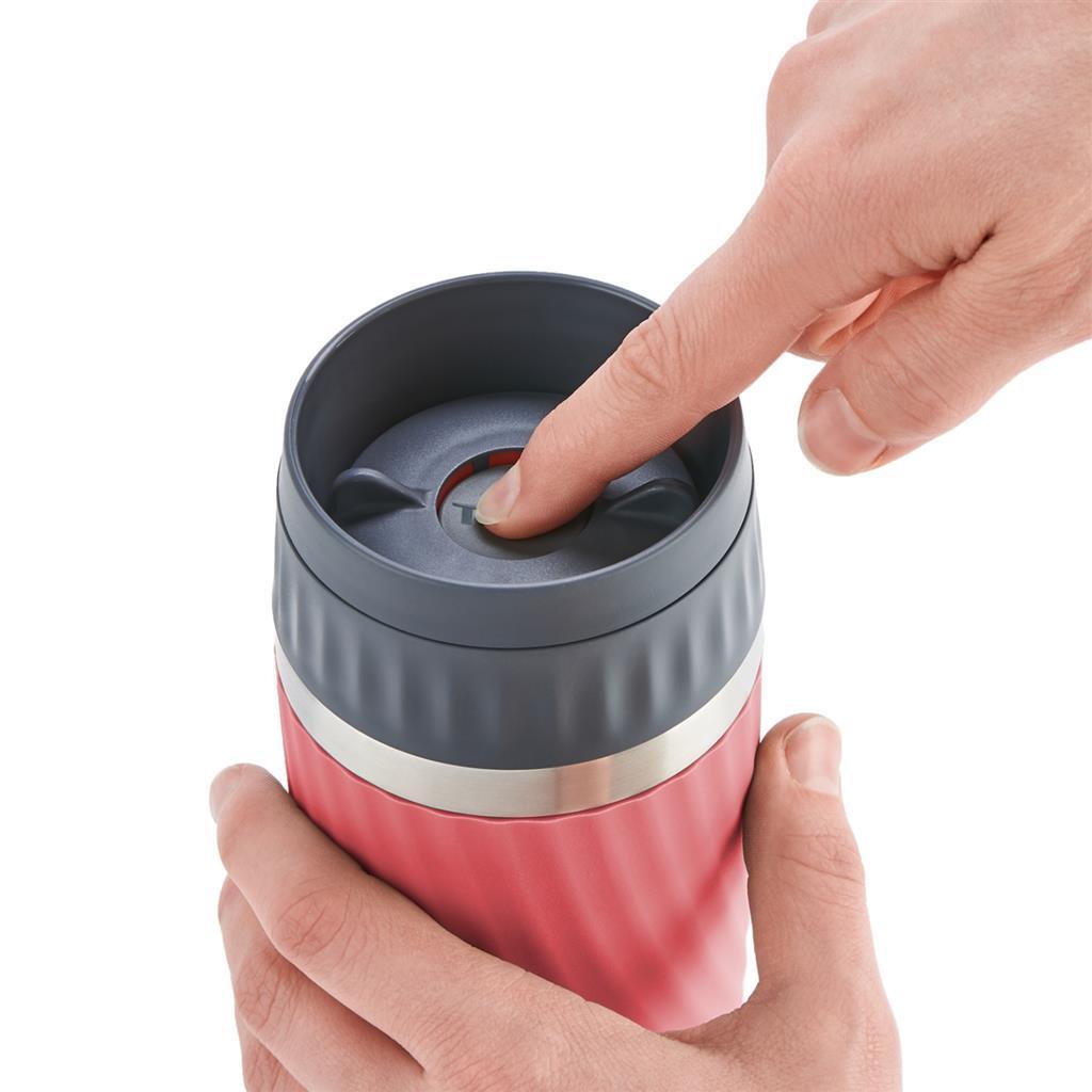 Tefal travel mug easytwist isoleerbeker 0.36l koraalrood
