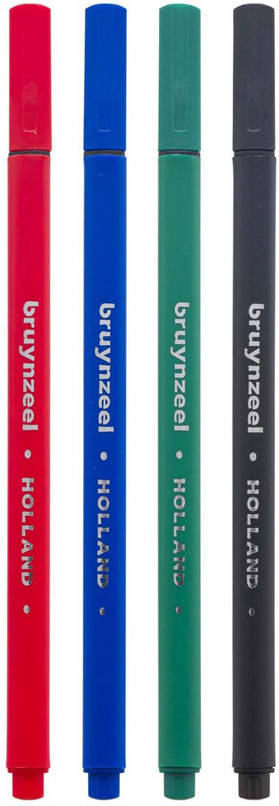 Bruynzeel fineliner set 4 kleuren