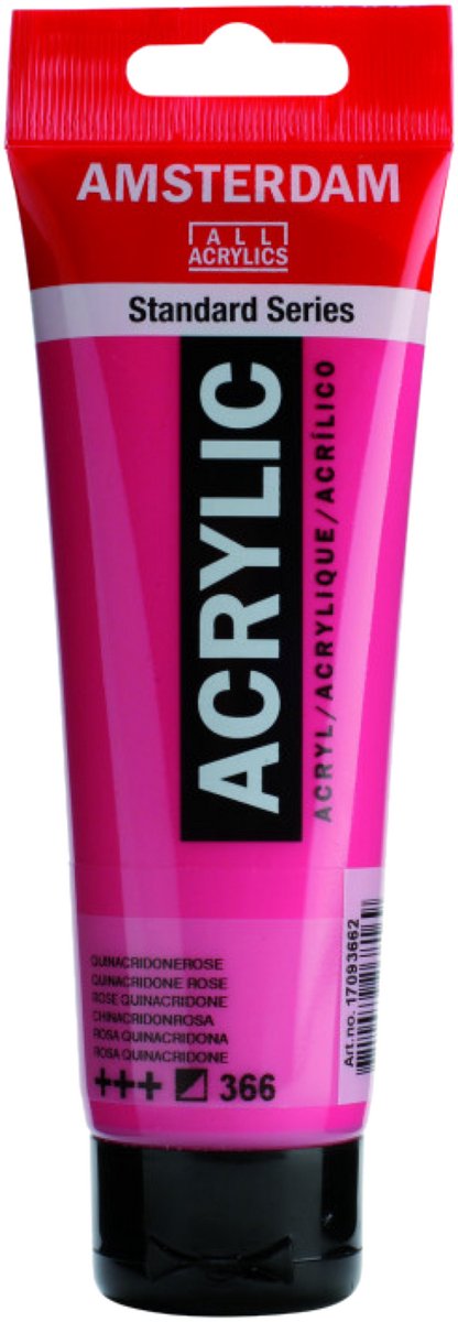 Tubo di vernice acrilica serie standard Amsterdam da 120 ml rosa chinacridone 366