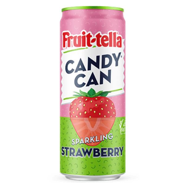 Candy can fruit-tella strawberry tin 33 cl