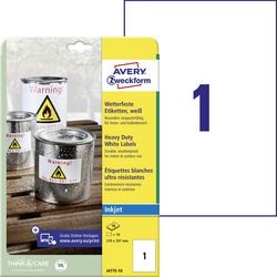 Etichette in pellicola resistente all'acqua avery zweckform j4775-10 poliestere bianco
