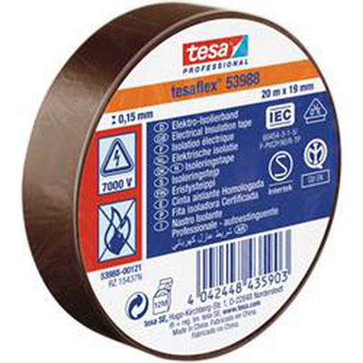 Tesa professional 1064608 - tesa nastro in PVC morbido 20m:19mm marrone | 20 pezzi