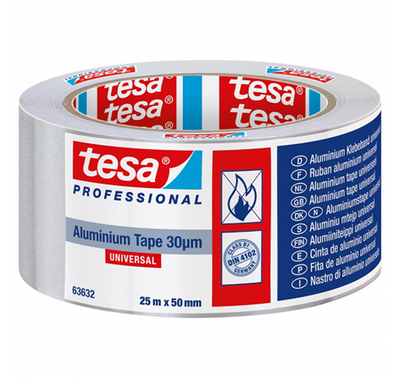 Tesa professional 1062268 - nastro in alluminio universale, 30um liner, 25mx50mm | 6 pezzi