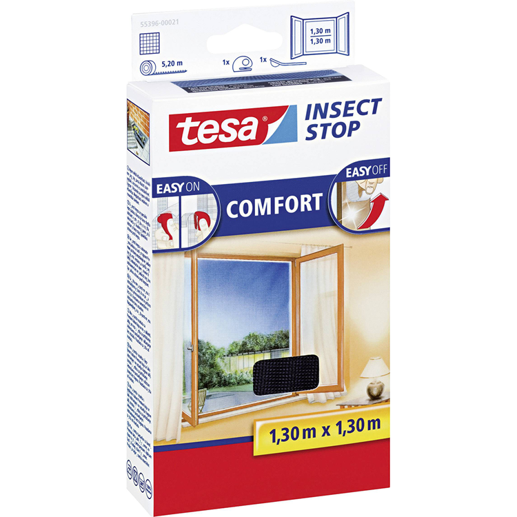 Tesa 1050472 - zanzariera h l premium win.1,3x1,3m antracite | 8 pezzi