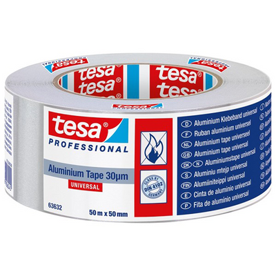 Tesa professional 1062269 - 63632 nastro in alluminio, 30um 50mx50mm | 6 pezzi