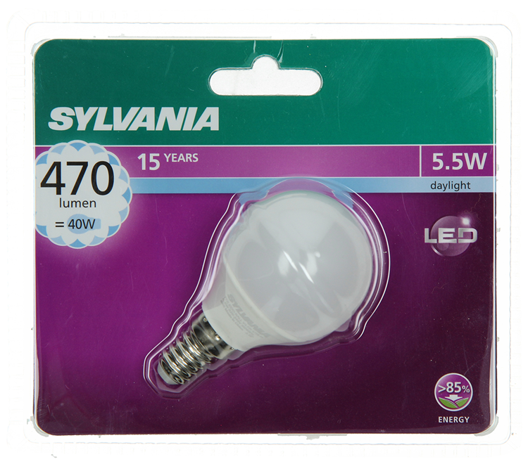 Sylvania 1059973 - syl led bola e14 5.5w= 40w 470 lm 6500k | 6 piezas
