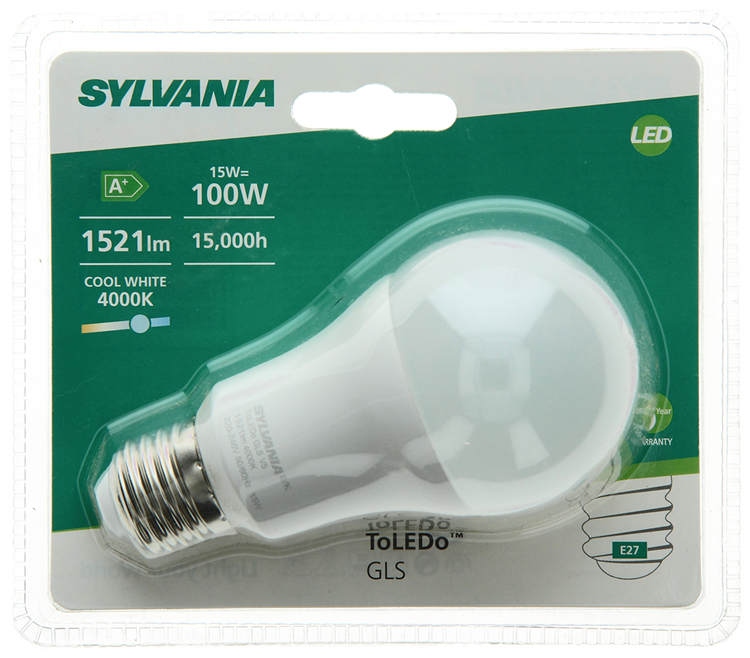 Sylvania 1056558 - syl pera kw e27 mate 1521lm 15w=100w | 6 piezas