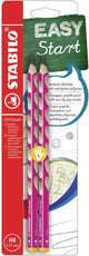Stabilo easygraph - matita ergonomica in grafite - mancini - durezza hb - rosa - 2 pezzi