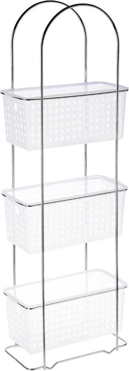 5five supporto per doccia supporto da bagno in piedi - metallo plastica - con 3 strati - 30 x 15 x 85 cm - supporti per shampoo gel doccia