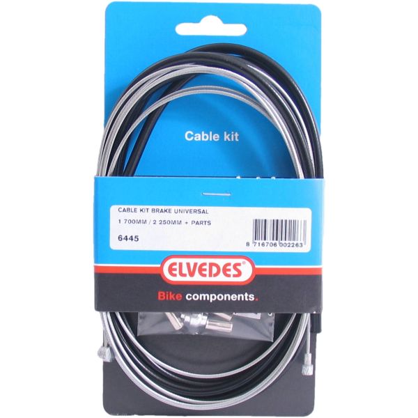 Kit de cable de freno universal Elvedes 1700 mm 2250 mm galvanizado - negro (en el mapa)