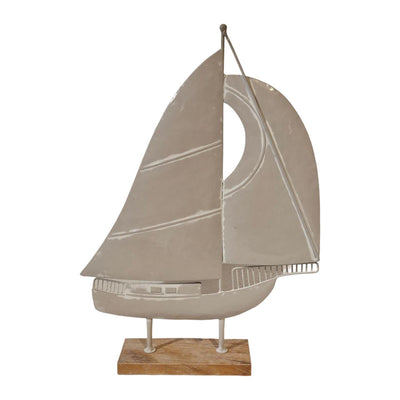 Mansión atmósfera deco velero metal madera 36x8x51.5cm