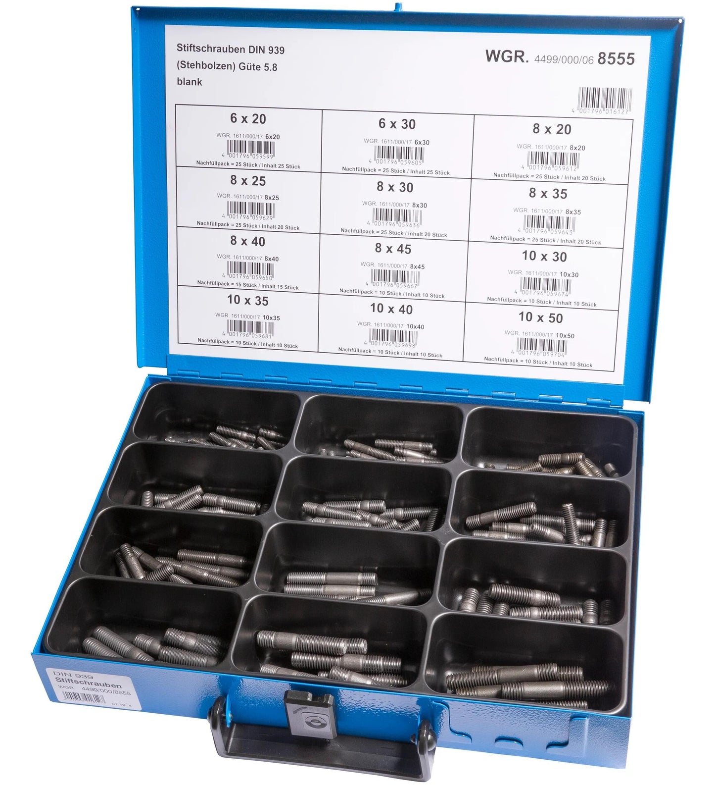 Dresselhaus stiftschroef 4499 sort.stud screws din 939 stud bolts