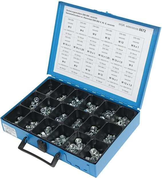 Dresselhaus assortiment borgmoeren sort.locknuts din 985 980 v