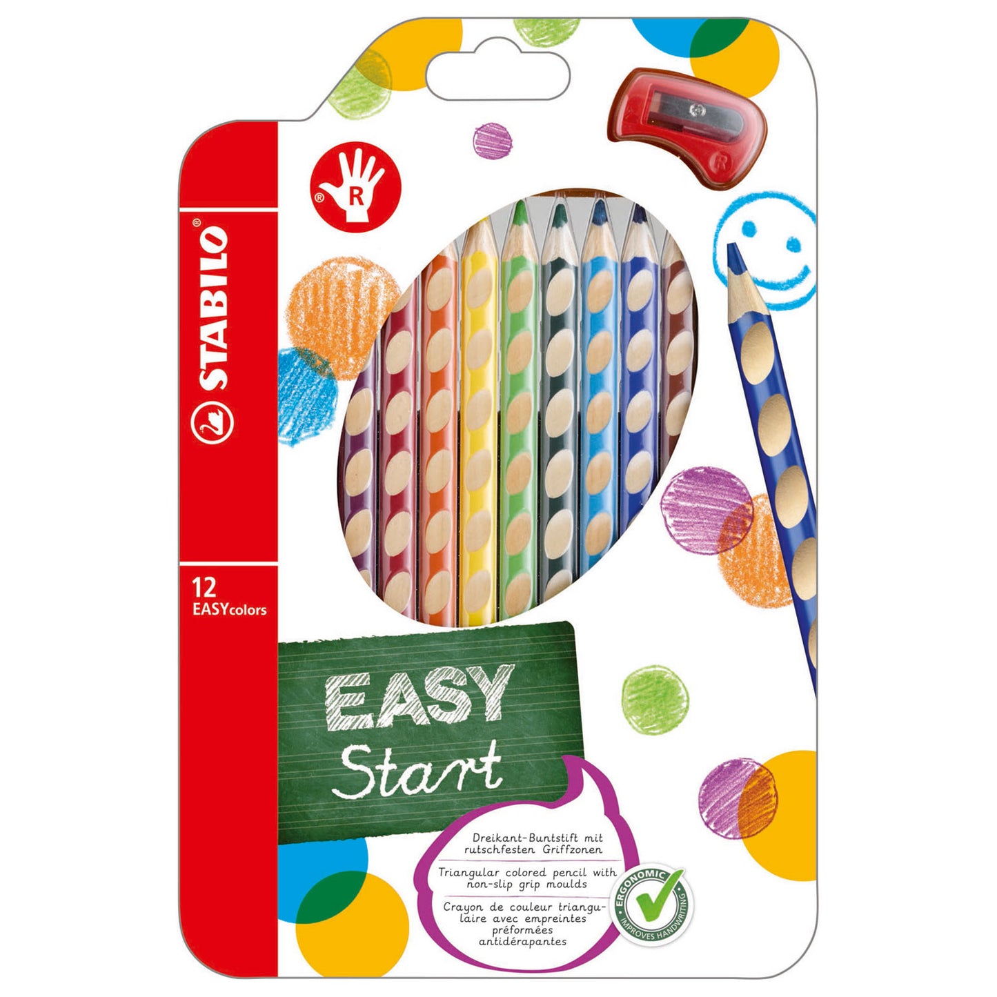 Lápices de color stabilo easycolors a la derecha 12 pcs. + sacapuntas