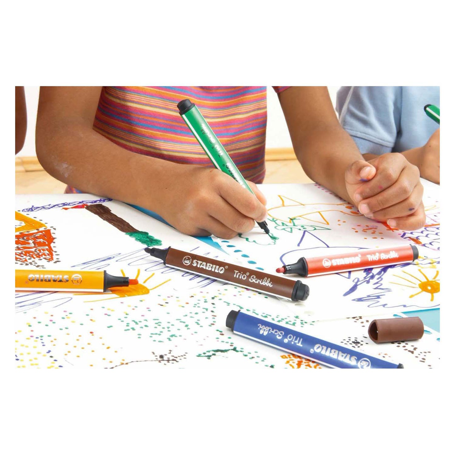 Stabolo trio scribbi in feltro -tip penna con punto verde brillante