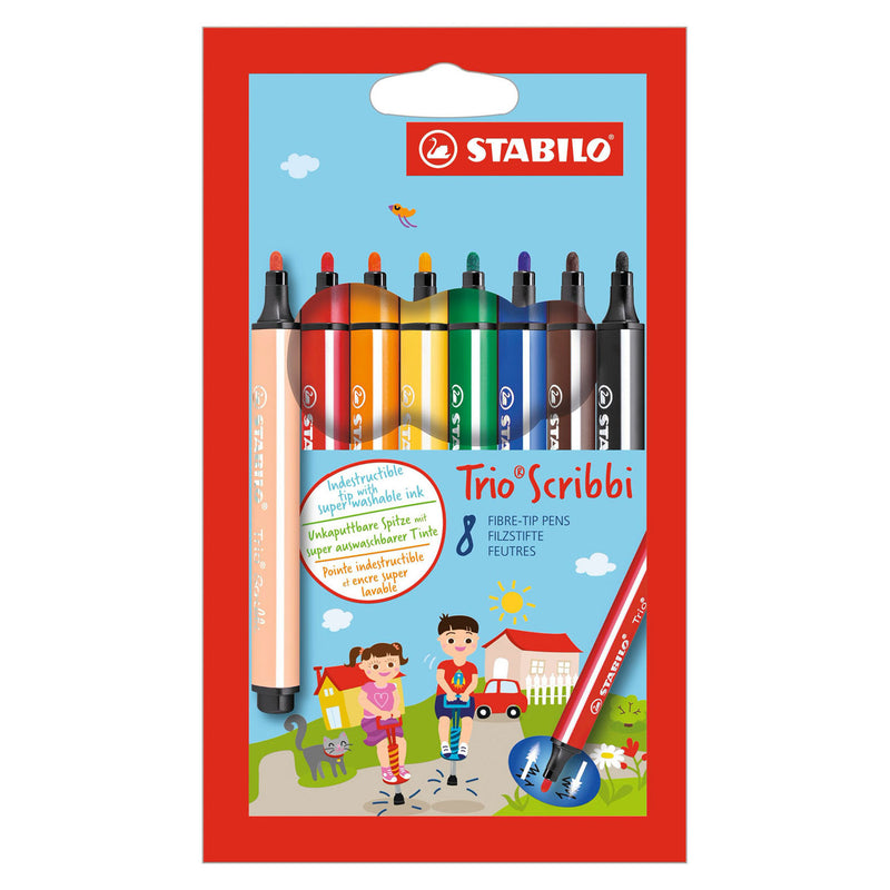 Stabolo trio scribbi in feltro -tip penna con set di punti in ammollo 8 pezzi