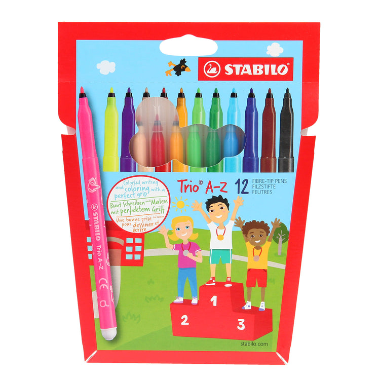 Stabilo trio a-z - viltstift - set met 12 stuks