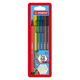 Stabilo viltstift pen 68 kleurenassortiment 6 stuks - afbeelding 1