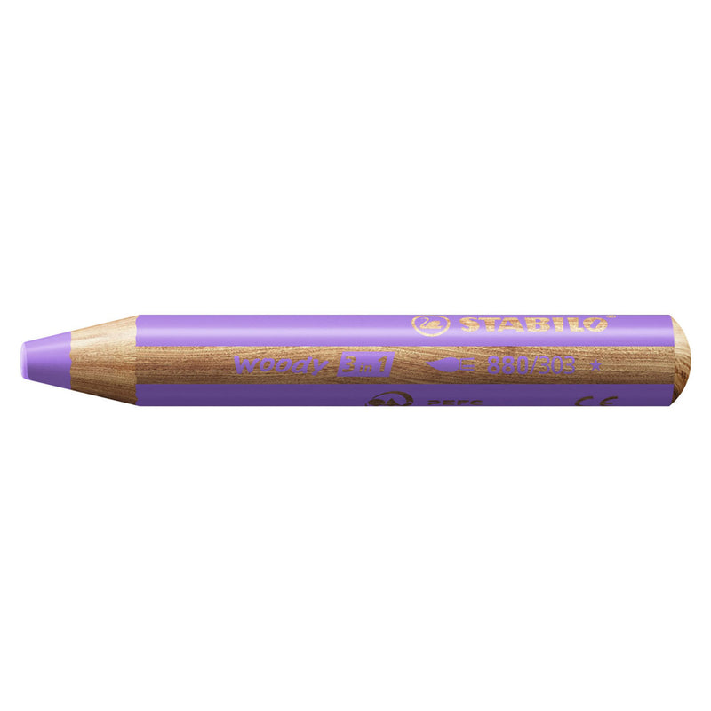 Stabilo Woody 3 en 1 Lilac de lápiz de color multicalent