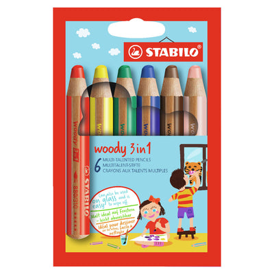 Stabilo Woody 3in1 matite colorate - 6 colori