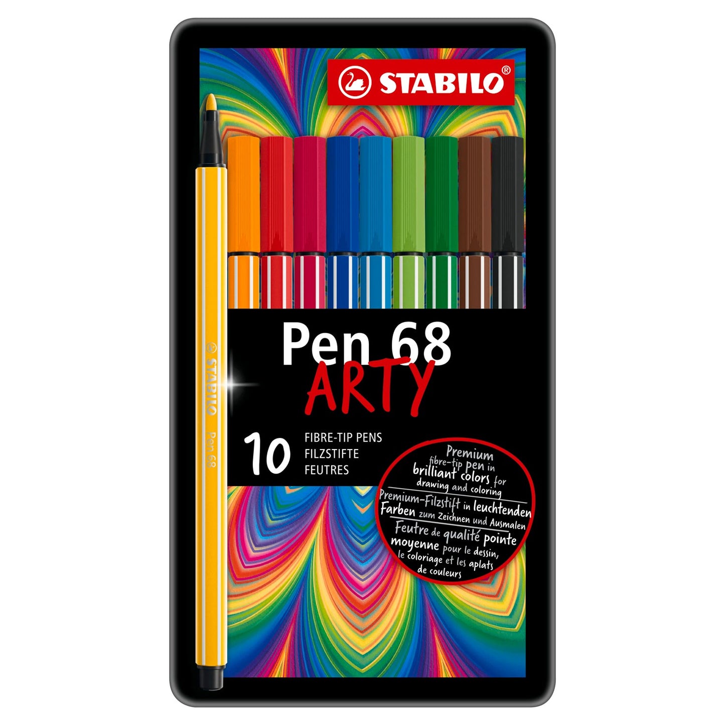 Penna STABILO 68 in scatola di metallo, 10cl.