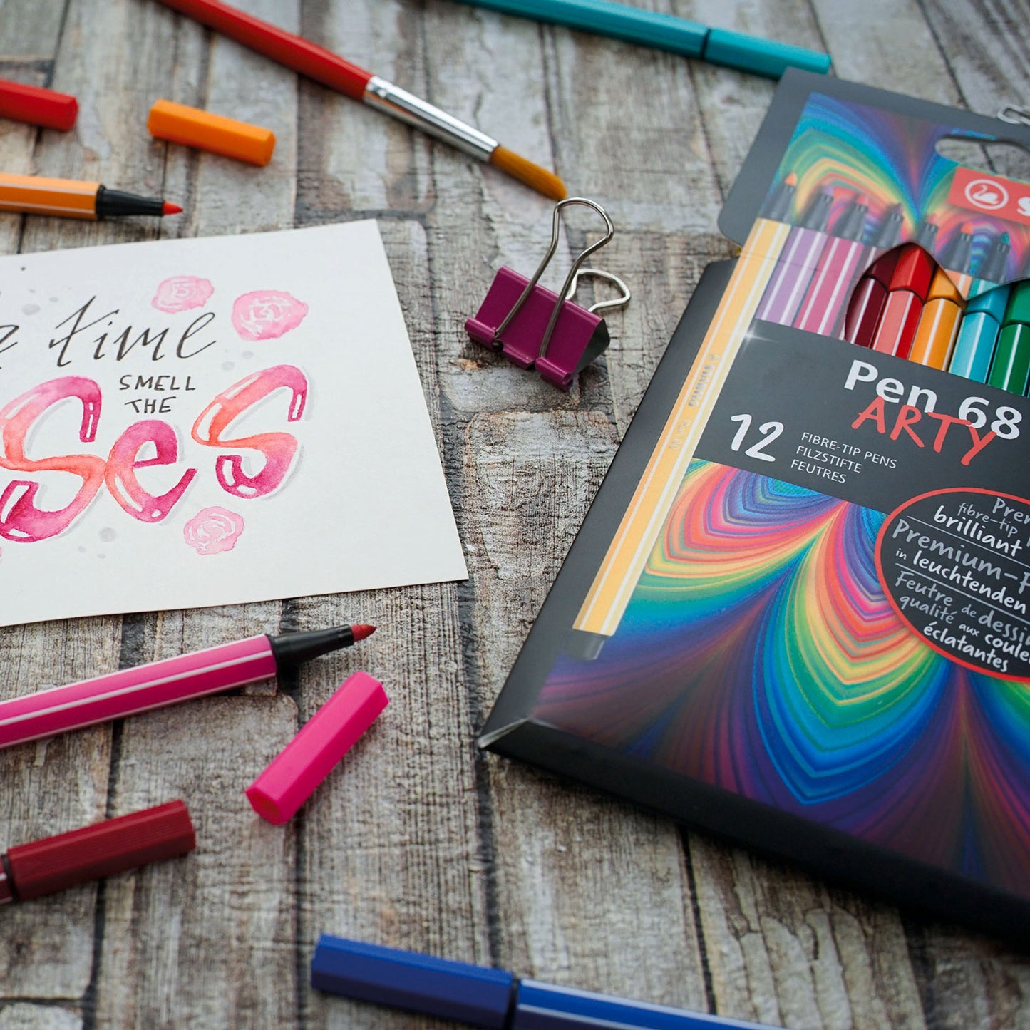 Stabilo pen 68 - viltstift - metalen doos met 30 stuks
