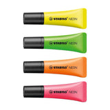 Stabilo neon - markeerstift - unieke tube vorm - etui 4 kleuren - afbeelding 1