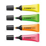Stabilo neon - markeerstift - unieke tube vorm - etui 4 kleuren - afbeelding 3